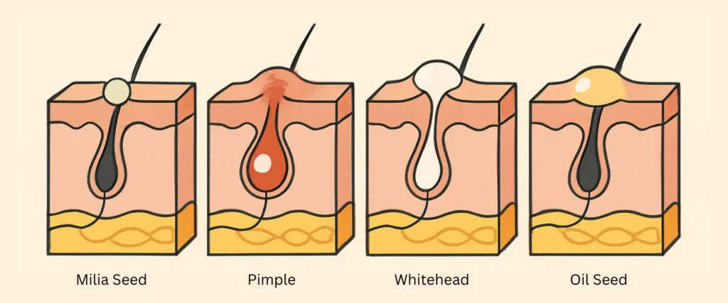 milia seed, pimple, whitehead, oil seed