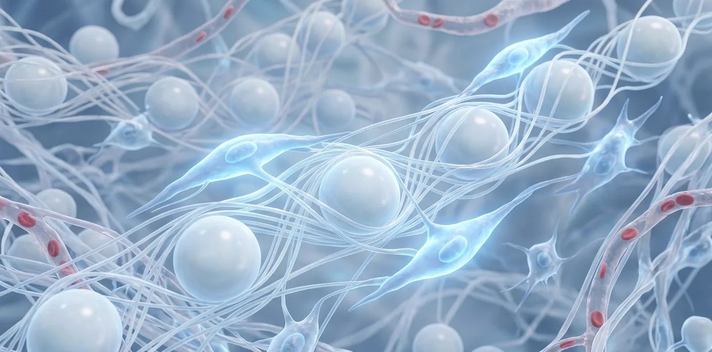 Microscopic 3D visualization of active cellular fibers during the process of collagen stimulation Singapore.
